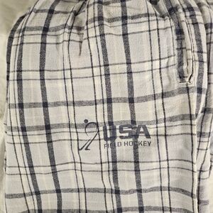 Boxercraft Navy Light Blue Plaid USA Hockey Pajama Bottoms